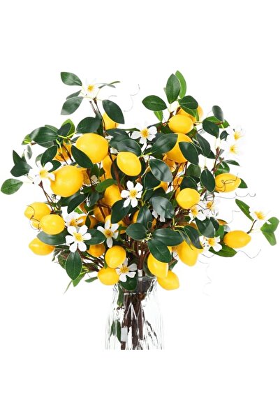 Generic Brand jaffiust 4PCS Artificial Lemons Branches, 8 Head Faux Lemons wi...