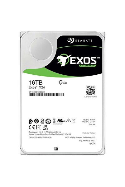 Seagate EXOS X24 16TB 7200RPM 512E SATA3 6Gbit/sn ST16000NM002H NAS HDD RESMİ...