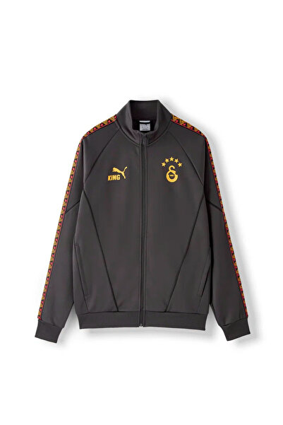 Galatasaray Unisex Sports Jacket Fan Stand Collar Full Zipper Pocketed Long S...