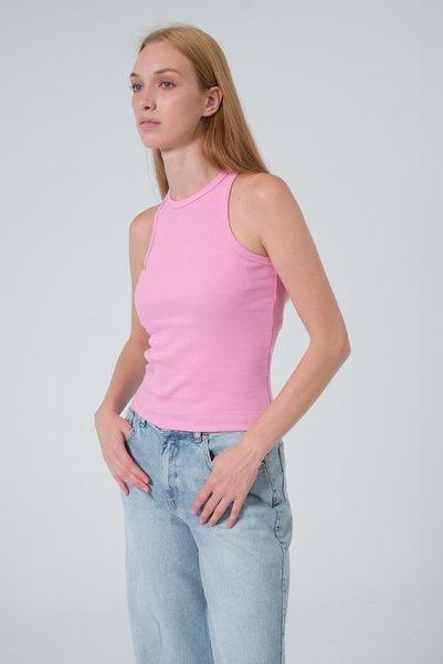 gamaro Women's Compact Combed Cotton Camisole Ribbed Tank Top Crop 95% Cotton 5% Elastane