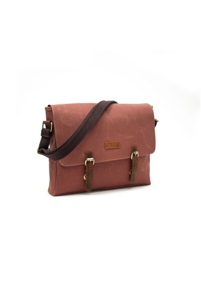 Gillario Design 03 Canvas - Leather Tile 15.6 Inch Postman Laptop Bag