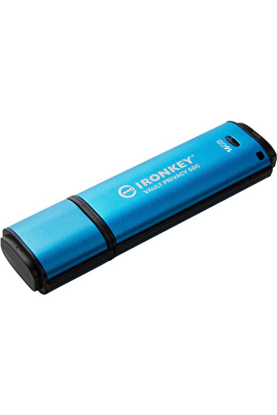 Kingston IronKey Vault Privacy 50 64GB USB 3.2 Στικάκι με σύνδεση USB-C Μπλε