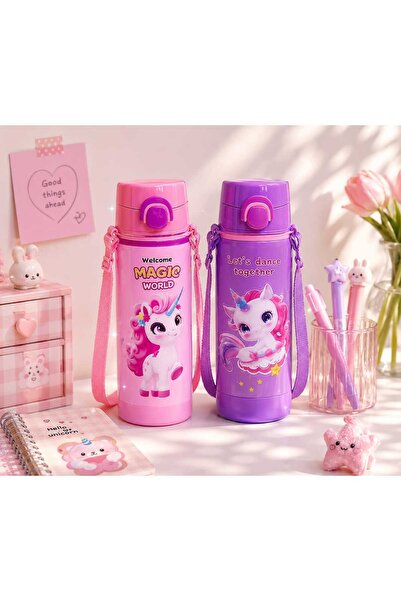 M&B Unicorn Görselli Metal Matara