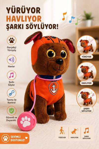 Genel Markalar Tasmalı Yürüyen ve Şarkı Söyleyen Oyuncak Köpek