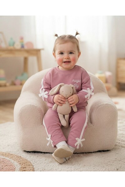 Ege Bebek Baby Girl Stylish Bow Detailed Embroidered Seasonal 6-9-12-18-24 Mo...