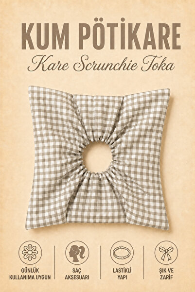 Hophera Pötikare Square Scrunchie Strong Elastic Hair Clip
