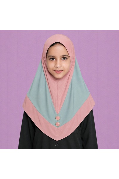 Linda Hijab Modest Islamic Abaya with Layered Hijab Design for Kids – Elegant...
