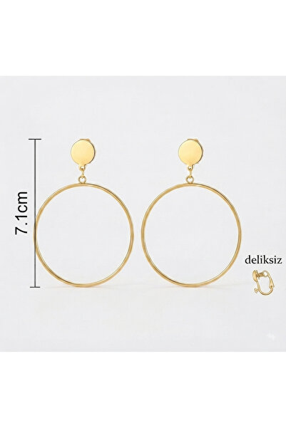 1PARÇAMAVİ Hole-Free Clip-On Women's Earrings - Hoop Earrings