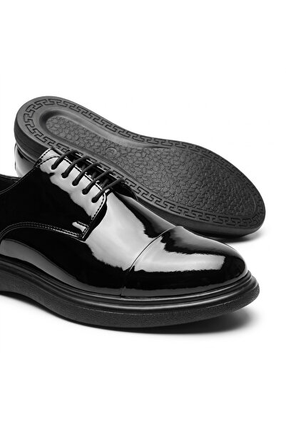 RAYVORA Men's Patent Leather Matte Leather Lace-Up Classic Shoes Suitable for...