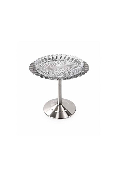 Ginza Steel serving stand with glass plate