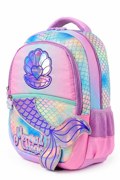 WANDER BAG Bubbles 5440 Mermaid Magic Deniz Kızı 3’lü İlkokul Çantası Beslenme Çantası Kalemlik Seti
