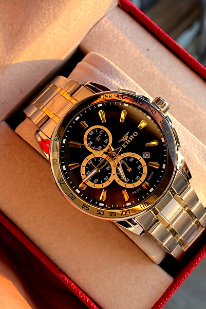 FERRO Men's wristwatch steel band 2 years warranty waterproof boxed