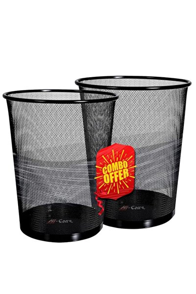 Generic [Combo of 2 Pcs] Hi-Care Metal Mesh Bin 9ltr Mesh Waste Basket Round ...