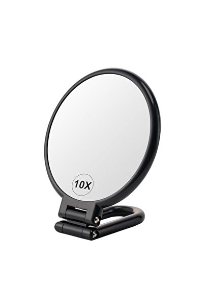 Generic Double Sided Magnifying Mirror 1X/10X, Foldable Black Travel Makeup M...