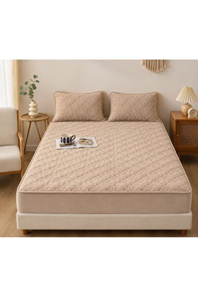 CHIRASO Mattress Topper Set, Quilted Velvet , Stretchy 160x200cm and 2 Pillow...