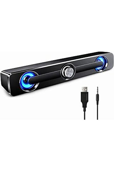 Genel Markalar SADA V-111 Kablolu Soundbar Hoparlör 3W Stereo USB + 3.5mm AUX TV PC Laptop Uyumlu