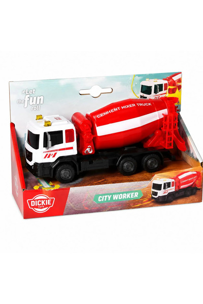 Dickie Toys City Worker Red Concrete Mixer 17 cm