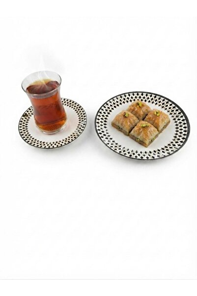 Altabi Ceramic Dessert Plate Tea Set 18 Pieces for 6 People