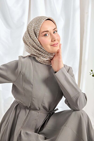Silk Home Twill İpek Eşarp Mini Bouquet Açık Gri