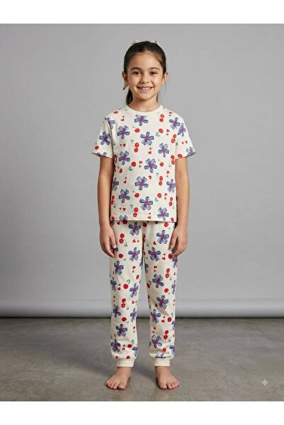 Unısex Uzun Alt Kısa Kollu Pijama Takım %100 Pamuk