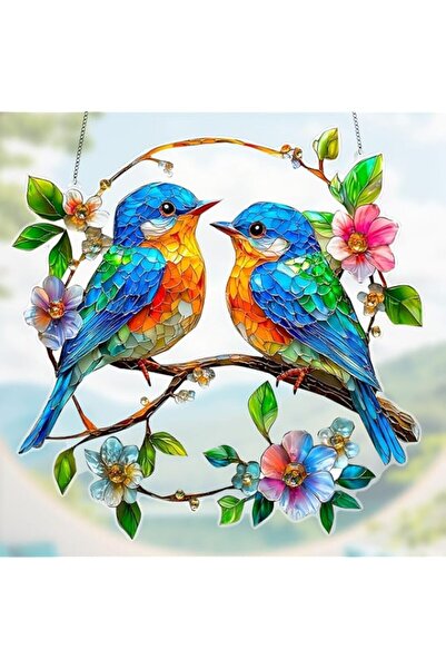 Generic Suncatcher Hanging Bird Ornaments, Acrylic Garden Decor for Window an...