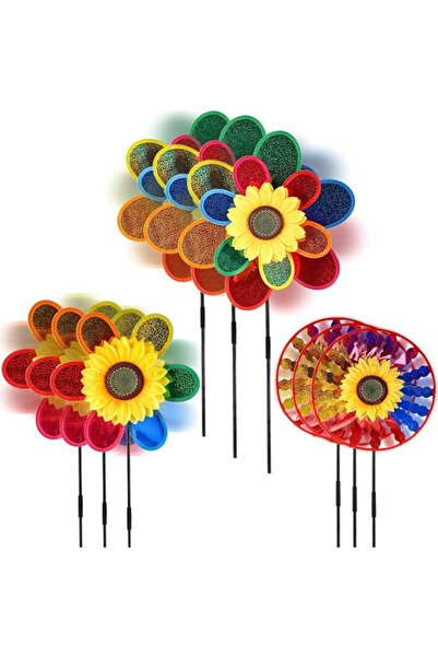 Generic Tazweeq Sunflower Pinwheels, 9pcs Pinwheels for Patio, Farm and Party...