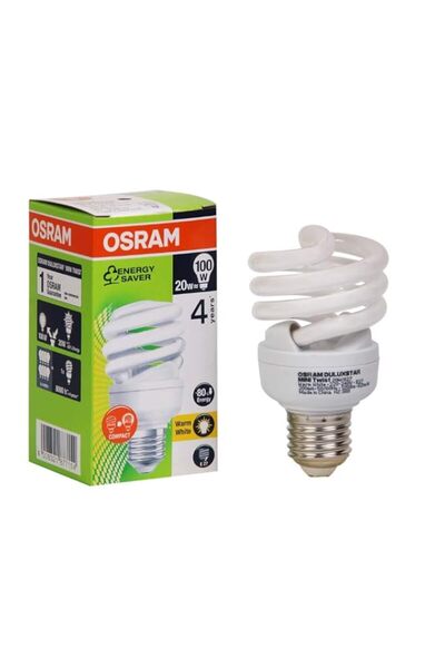 Generic Osram Energy Saving Lamp Spiral 20 W E 27 Warm white
