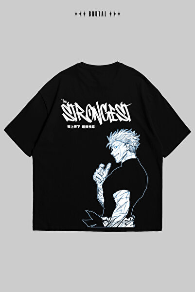 Brutal Dept. تي شيرت أسود مطبوع من Jujutsu Kaisen Satoru Gojo The Strongest م...