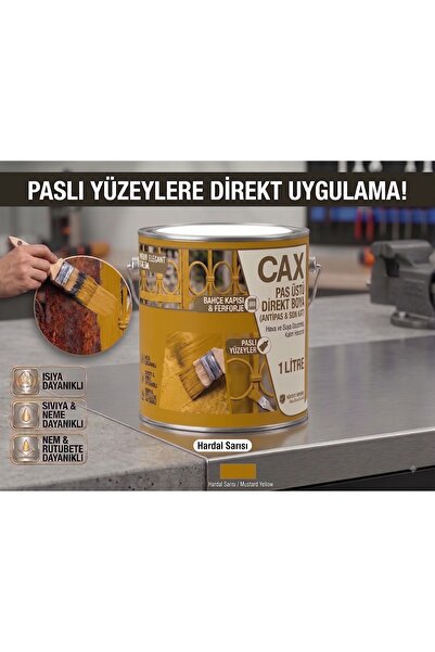 caxcolors CAX Pas Üstü Direkt Uygulanan Antipaslı Sentetik Metal Boyası 1 Lit...