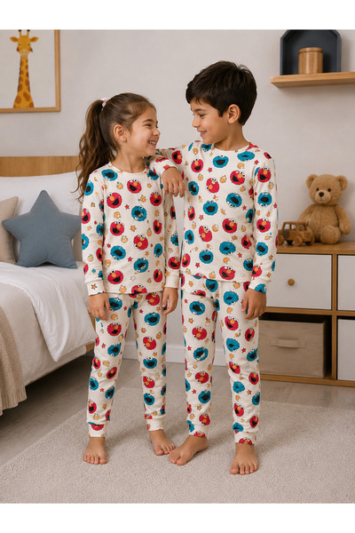 monox 100% Cotton Unisex Children's Pajama Set – Long Sleeve