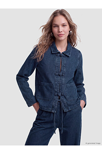 LC Waikiki Rmz Gi̇yi̇m Farkiyla Shirt Roba Collar Ornament Buttoned Women's J...