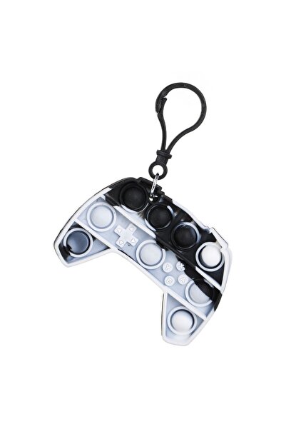OEM Breloc Pop It Controler de Joc de 8cm - Silicon Negru și Gri pentru Copii
