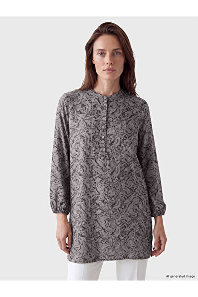 LC Waikiki Rmz Gi̇yi̇m Farkiyla Dik Roba Collar Embroidered Women's Shirt Tunic