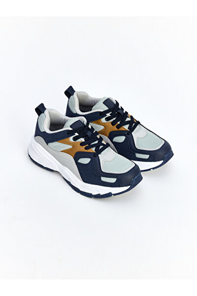 LC Waikiki Lcw Steps Navy Blue Mesh Thick Sole Boys' Sports Shoes