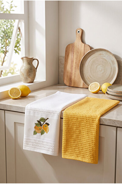 Zühre Home Set of 2 Cotton Waffle Kitchen and Drying Towels |   High Absorben...