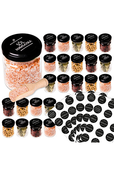 SuperButelki Set Borcane din Sticla cu Etichete Autoadezive, 130 ml, Diametru...