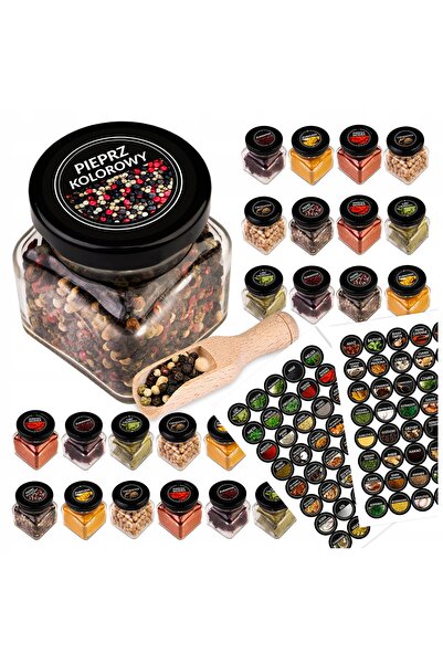 SuperButelki Set Borcane Patrate din Sticla cu Accesorii, 120 ml, Multicolor,...