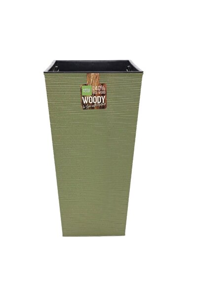 OEM Ghiveci din plastic Donna Woody, interior / exterior, cu masca, patrat, v...
