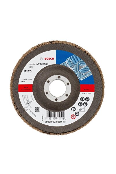 OEM Front flap disc, for metal, Bosch Standard for Metal, 125 x 22.23 mm, gri...