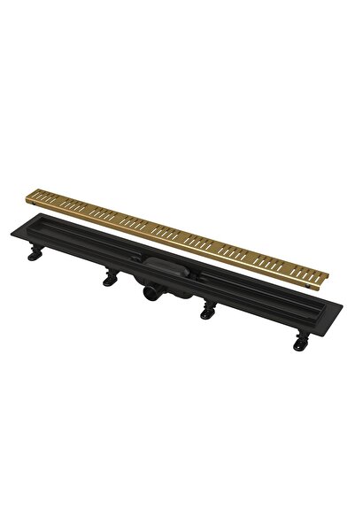 OEM Rigola dus cu gratar din otel inoxidabil, Alca APZ10BLACK-550BRASS, negru...