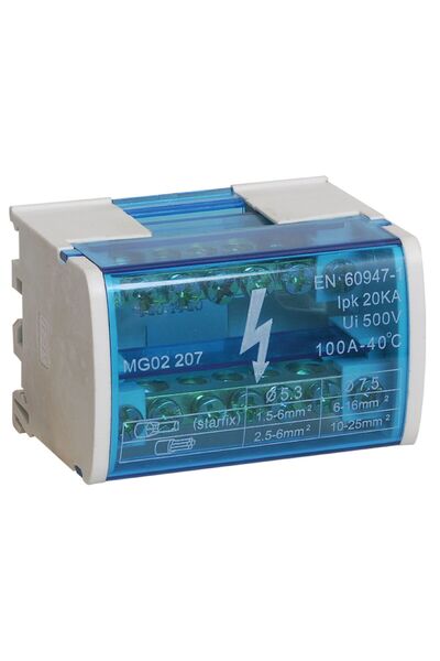 OEM Distribution block DIN rail L+PEN 2X7