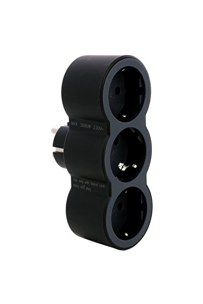 OEM Legrand 694519 3-socket adapter, 16 A, black, safety contact, child prote...