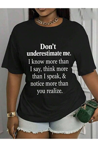 29CUN Empowering Slogan T-Shirt "Don't Underestimate Me" Short-Sleeve Crew Ne...