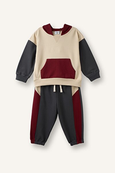 DeFacto Label Printed Thin Sweatshirt Fabric 2-Piece Set Baby Boy F9452A526Wn