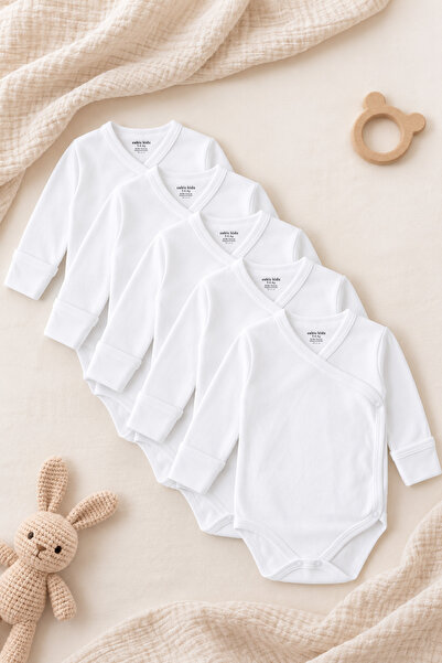 cekic kids Double-Breasted Long Sleeve Baby Bodysuit |   Self-Gloved |   100%...