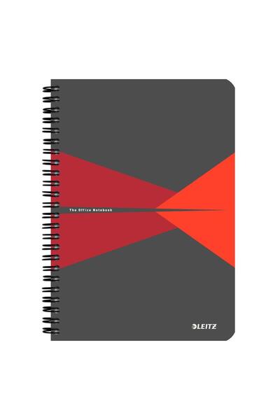 Leitz Office A5 Spiral Notebook, 90 Sheets, Math, Red