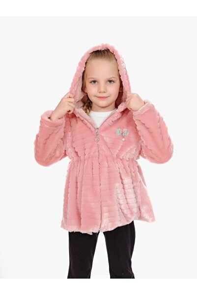 markam pink Çizgili Pelüş İçi Welsoftlu Kız Çocuk Mont