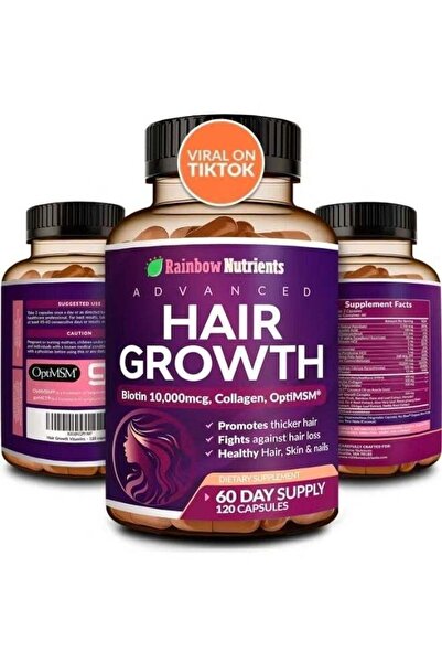Rainbow Nutrients فيتامينات نمو الشعر للنساء |   بيوتين 10,000 ميكروغرام، كول...