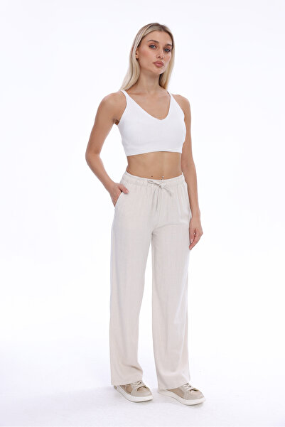 THE WESS Linen Blend Loose Fit Pants