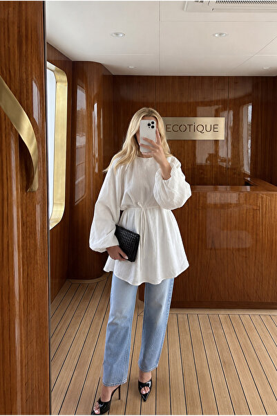 ECOTİQUE Μπλούζα Balloon Sleeve Oversize Hijab Νέας Σεζόν, Τουνίκ Πουκάμισο μ...